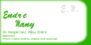 endre many business card