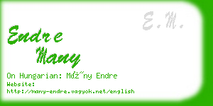 endre many business card